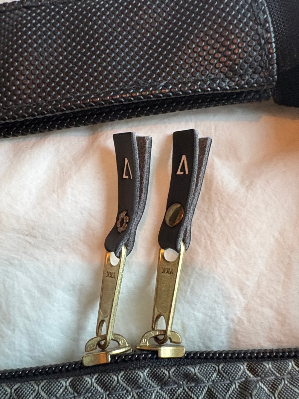 ANDI New York convertible tote bag in a gray grid pattern. - Picture 4 of 12